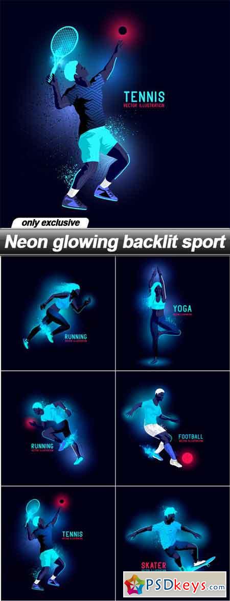 Neon glowing backlit sport - 6 EPS