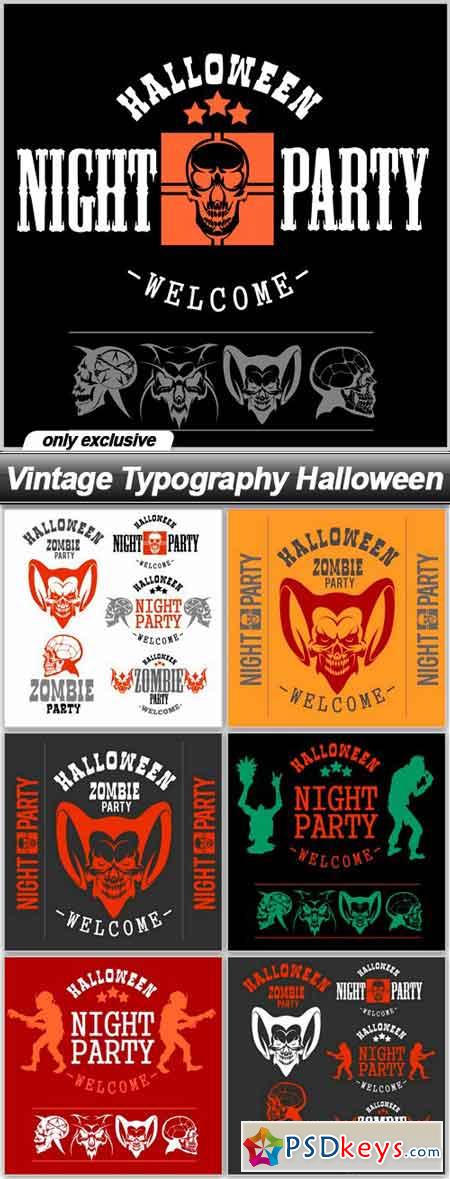 Vintage Typography Halloween - 7 EPS