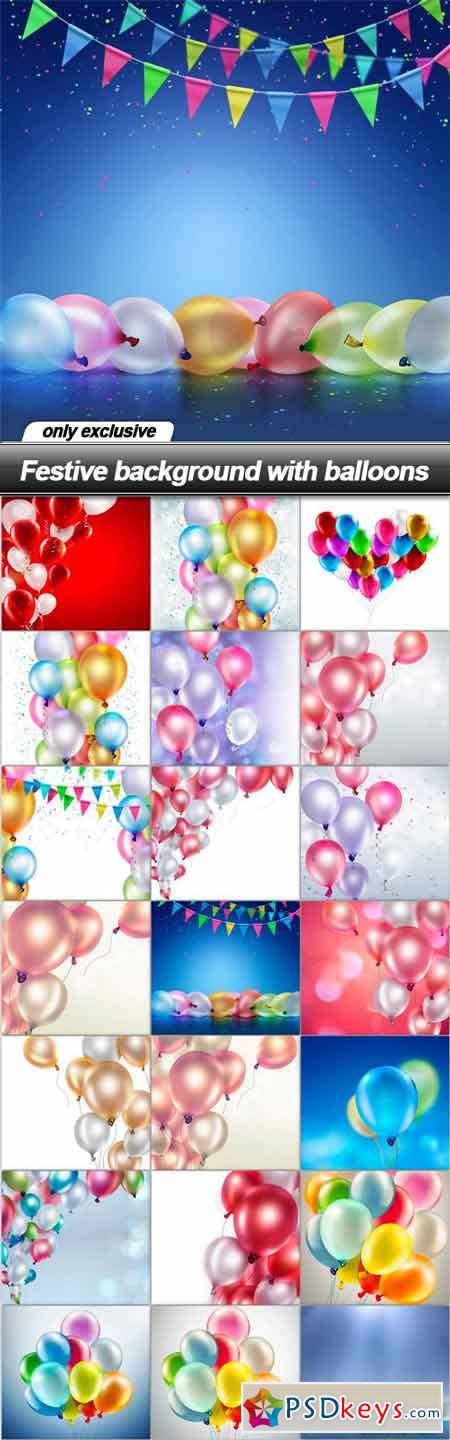 Festive background with balloons - 21 UHQ JPEG