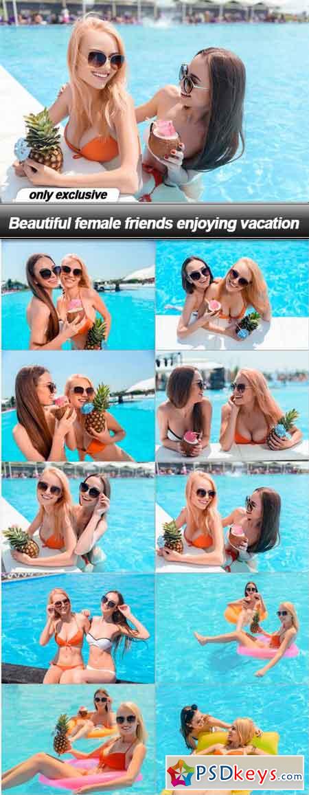 Beautiful female friends enjoying vacation - 10 UHQ JPEG