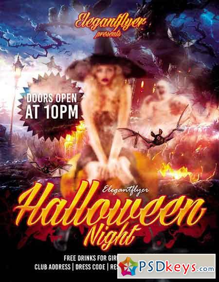 Halloween Night Flyer PSD Template + Facebook Cover