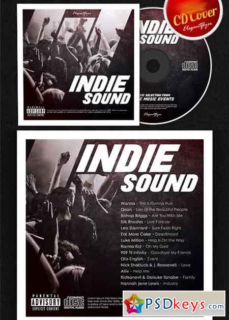 Indie Sound CD Cover PSD Template