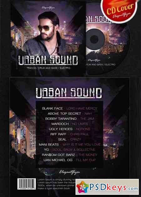 Urban Sound CD Cover PSD Template