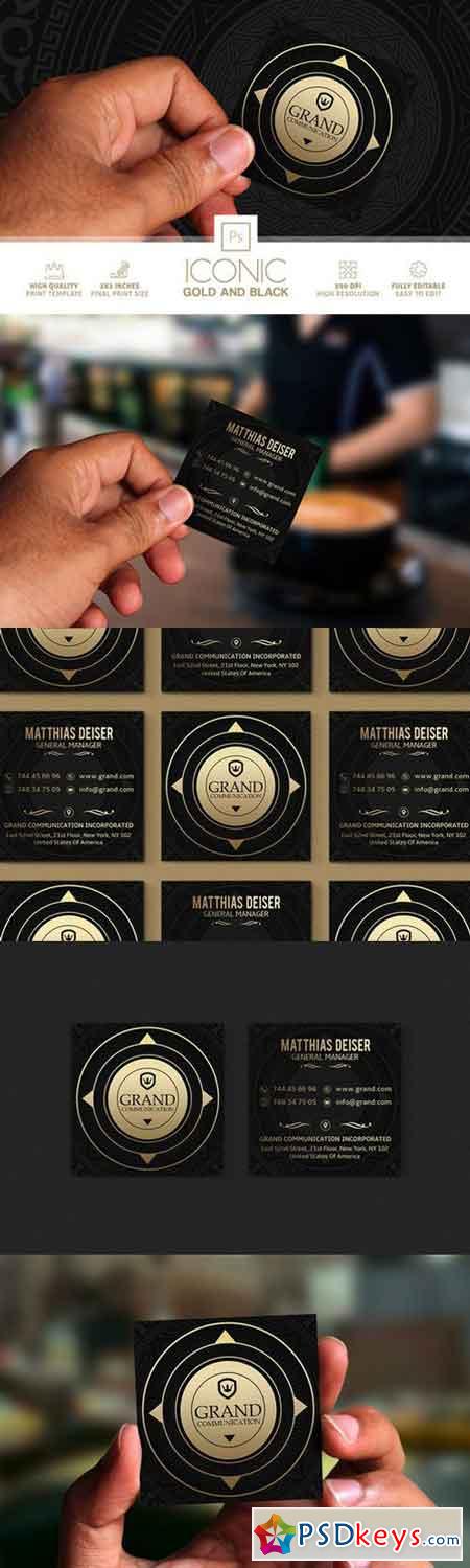 Iconic Gold And Black Business Card 865345