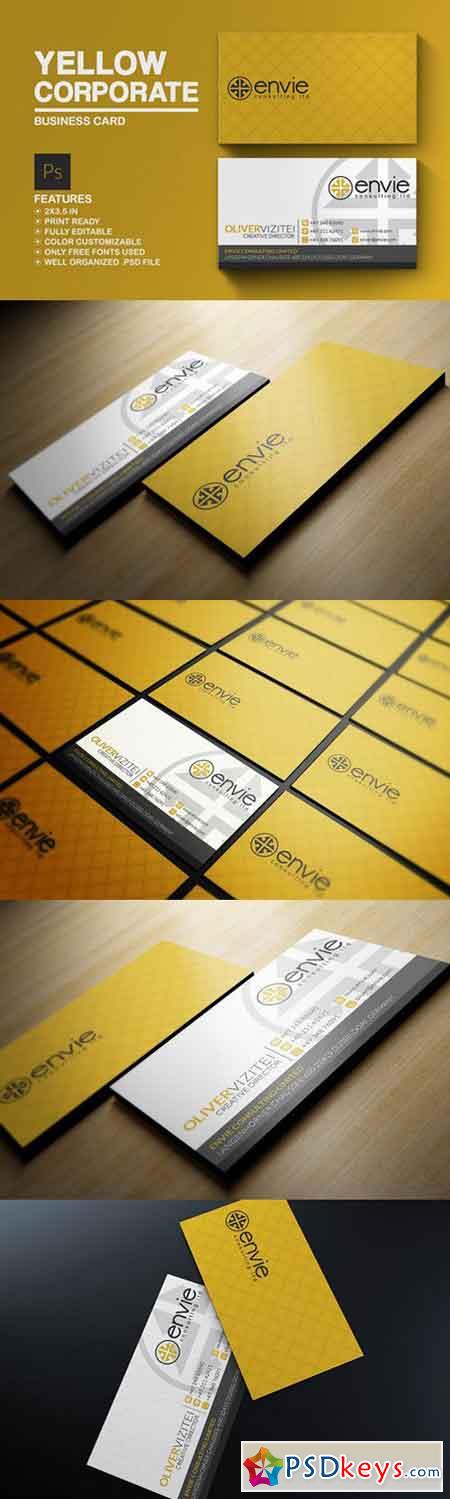 Yellow Corporate Business Card 785890