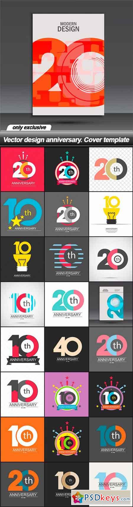 Vector design anniversary. Cover template - 25 EPS