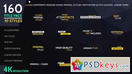 160 Titles Pack Different Styles 17321741 - After Effects Projects