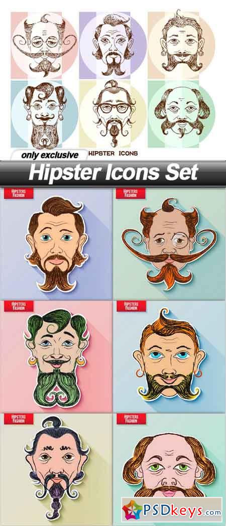 Hipster Icons Set - 7 EPS
