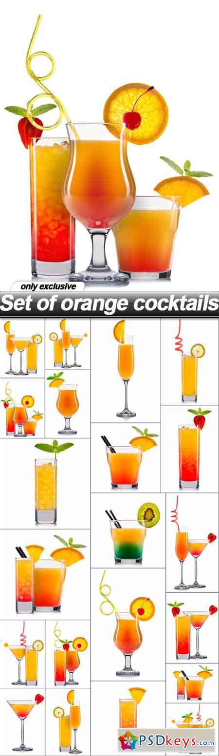 Set of orange cocktails - 21 UHQ JPEG