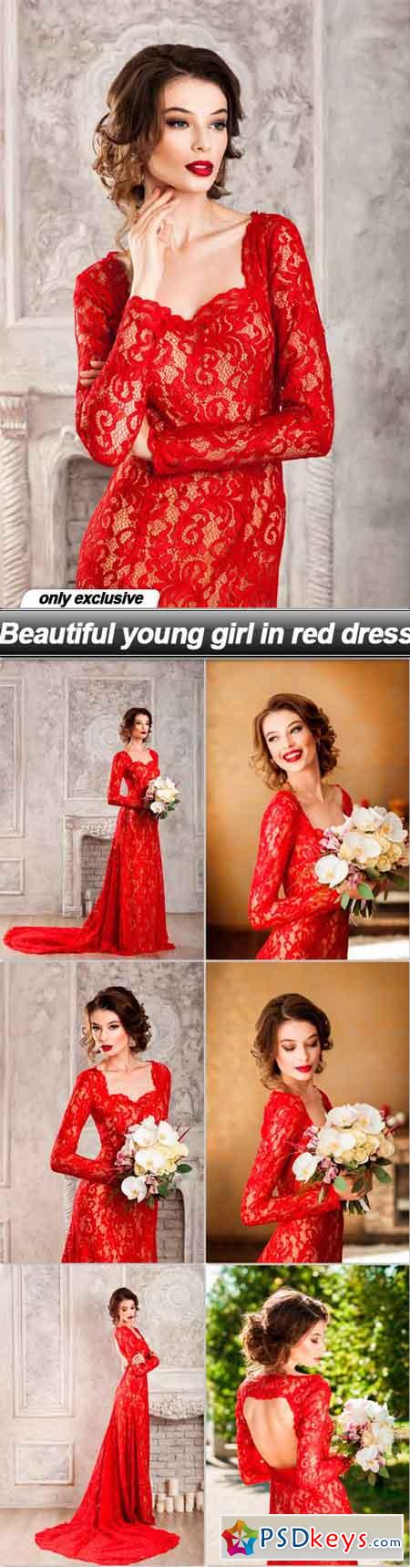 Beautiful young girl in red dress - 7 UHQ JPEG