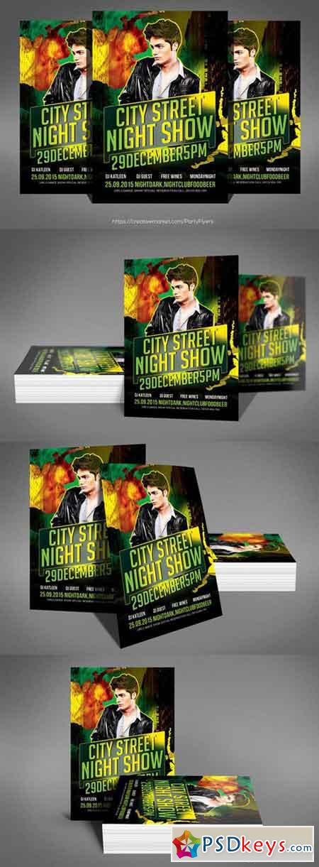 City Street Night Show Party Flyer 757259