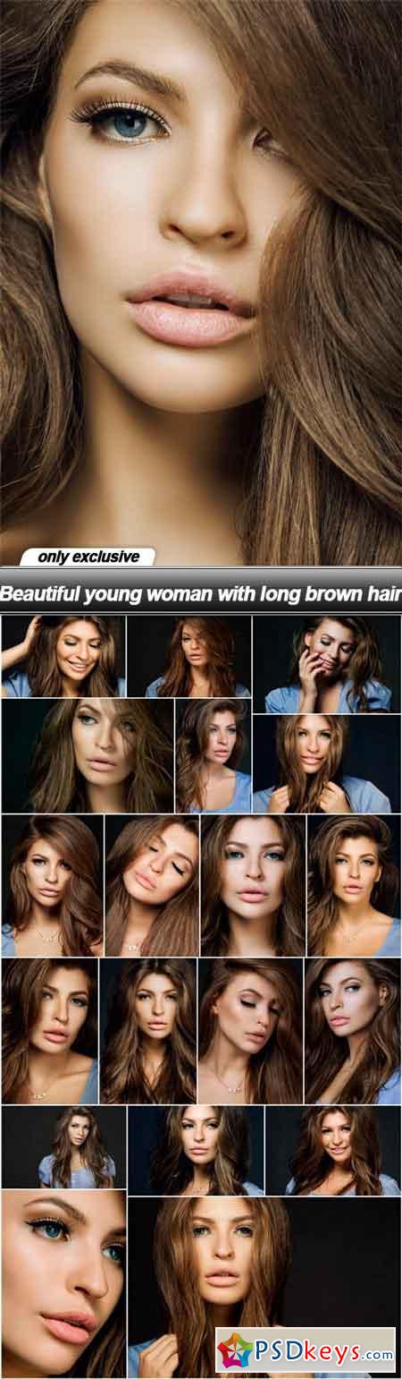 Beautiful young woman with long brown hair - 20 UHQ JPEG