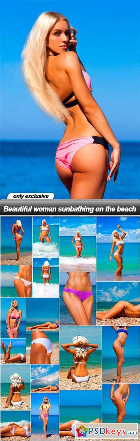 Beautiful woman sunbathing on the beach - 21 UHQ JPEG