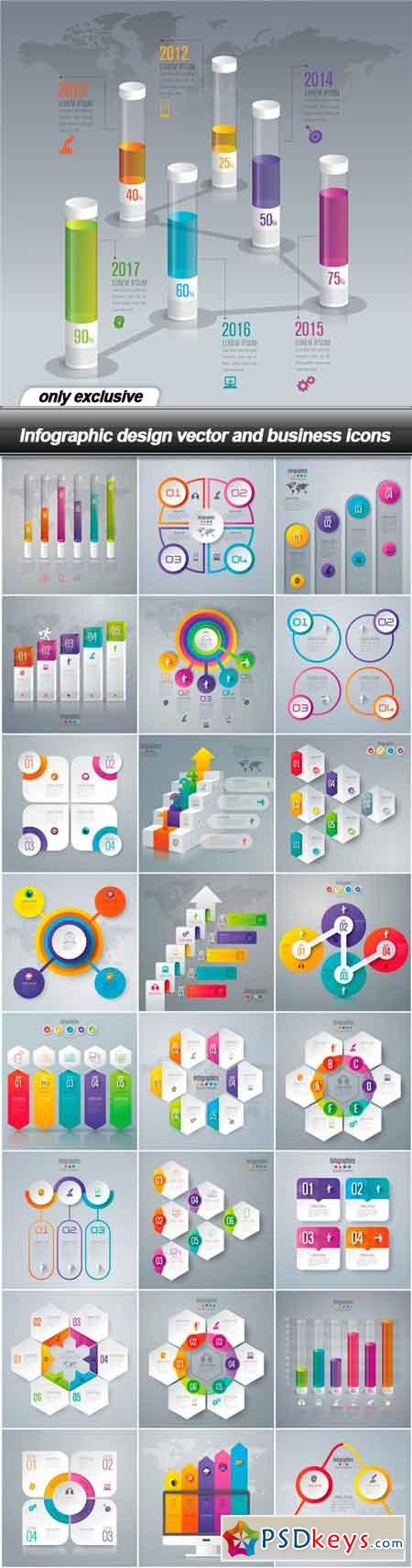 Infographic design vector and business icons - 25 EPS