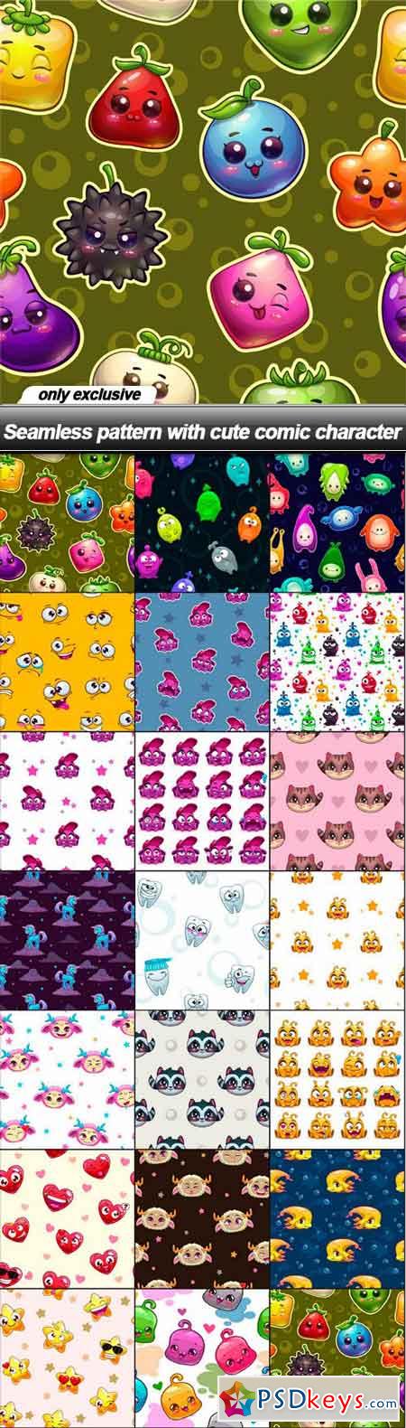 Seamless pattern with cute comic character - 20 EPS