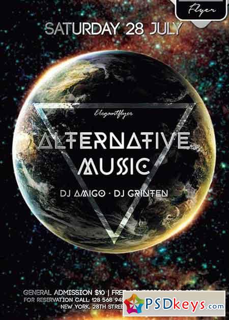 Alternative Music Flyer PSD Template + Facebook Cover