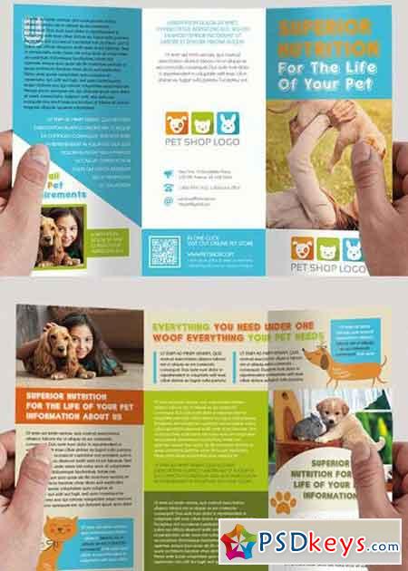 Pet Shop PSD Tri-Fold PSD Brochure Template