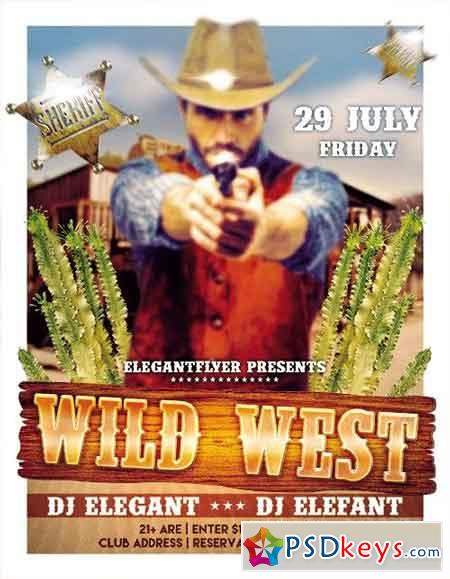 Wild West Flyer PSD Template + Facebook Cover