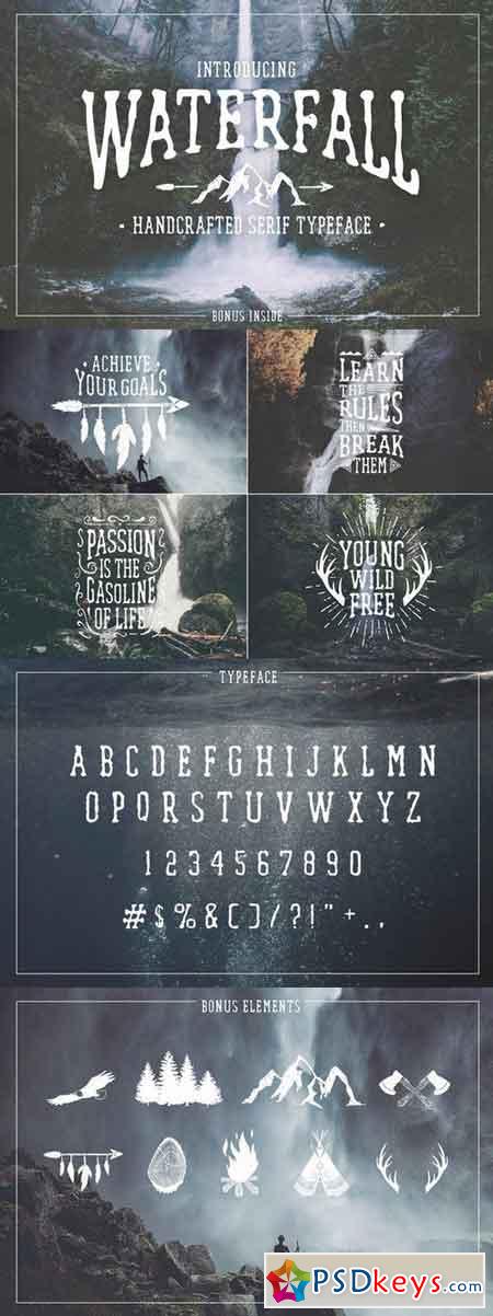 Waterfall Handcrafted Font (+bonus) 833301