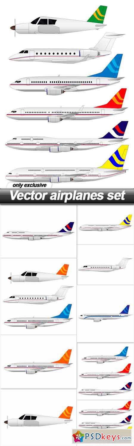 Vector airplanes set - 10 EPS
