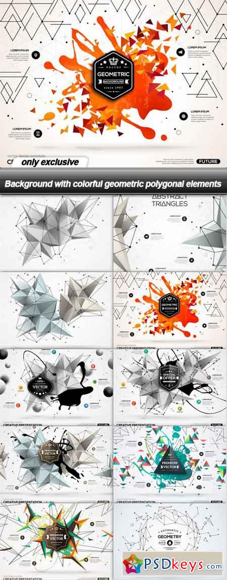Background with colorful geometric polygonal elements - 10 EPS