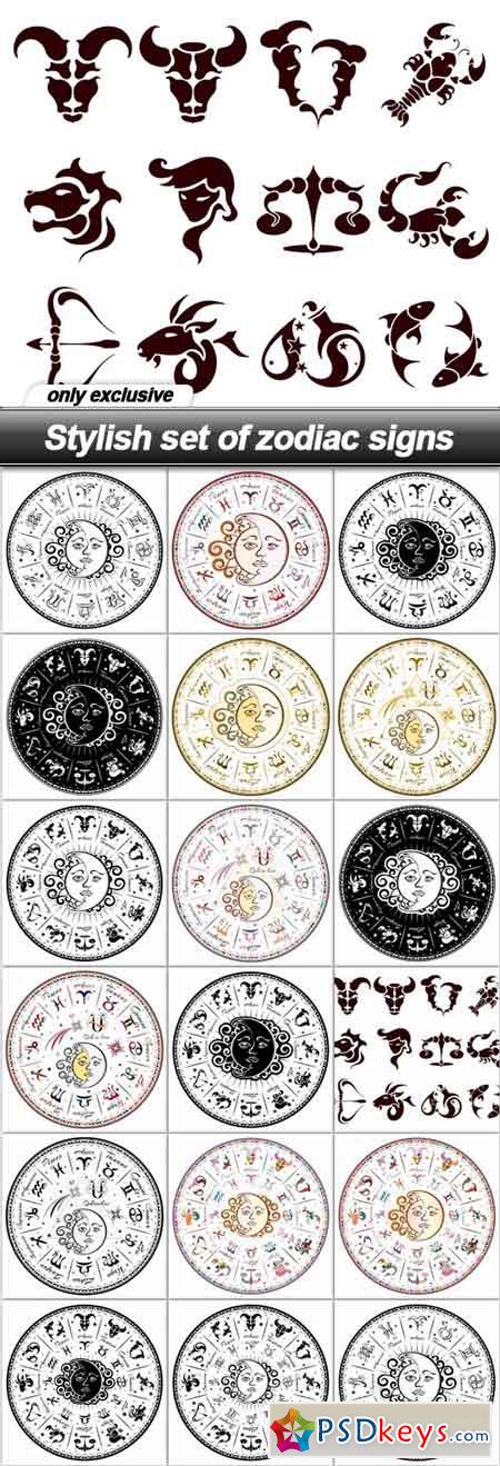 Stylish set of zodiac signs - 17 EPS