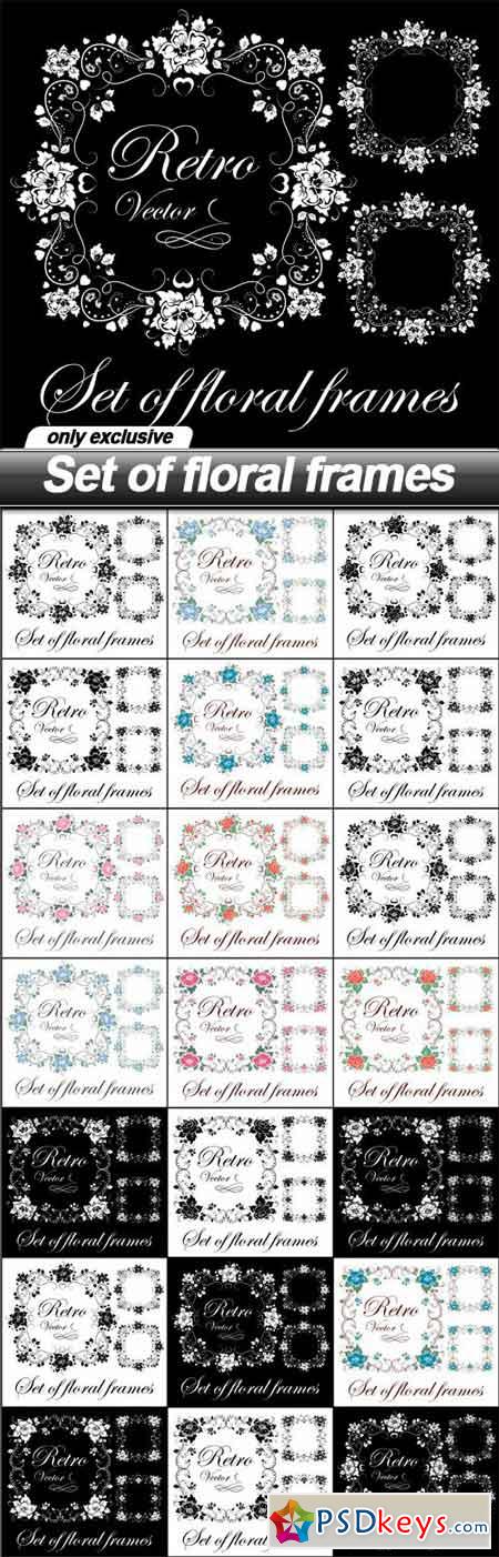 Set of floral frames - 22 EPS