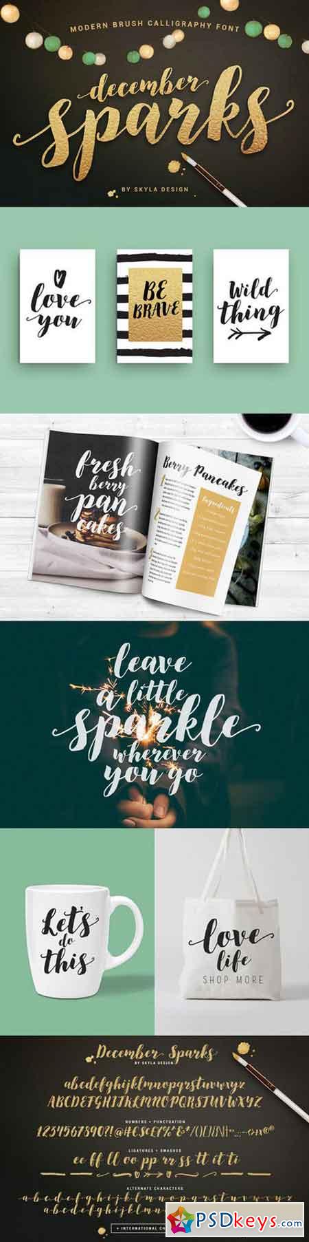 Modern brush font, December Sparks 878353