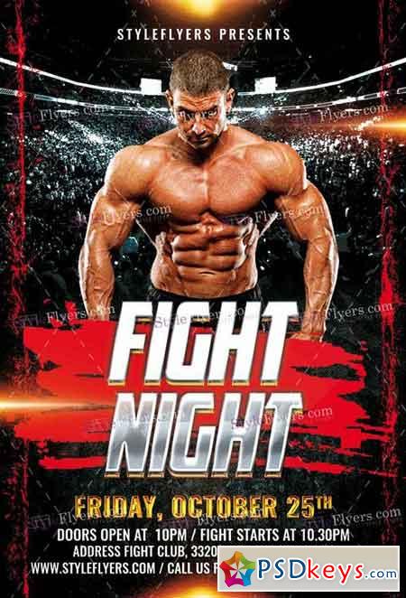Fight Night PSD Flyer Template + Facebook Cover