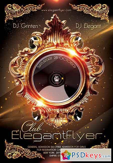 Club Elegantflyer Flyer PSD Template + Facebook Cover
