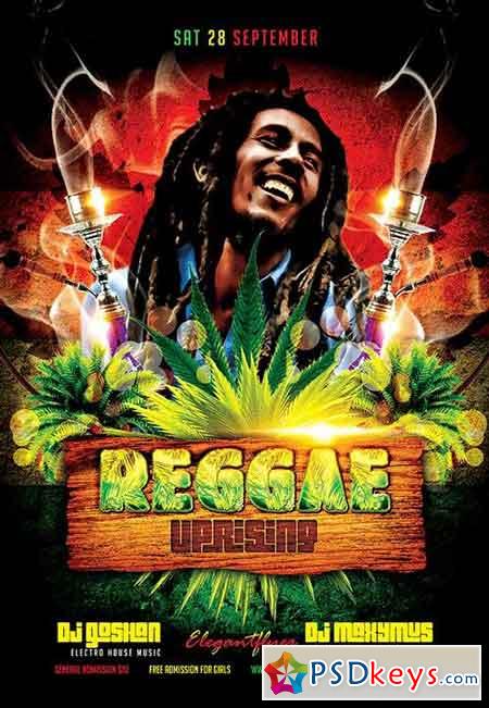 Reggae Uprising Flyer PSD Template + Facebook Cover