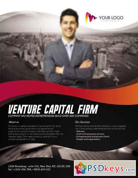 Venture Capital Firm Flyer PSD Template + Facebook Cover