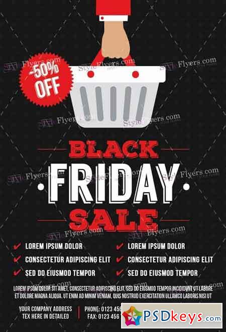 Black Friday Sale PSD Flyer Template + Facebook Cover