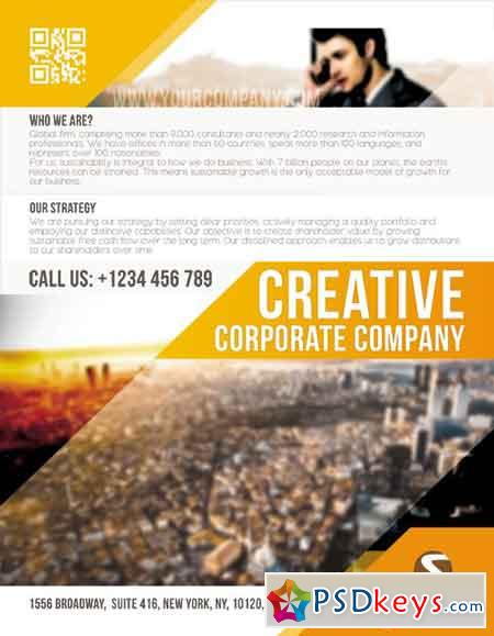 Creative Corporate Flyer PSD Template + Facebook Cover