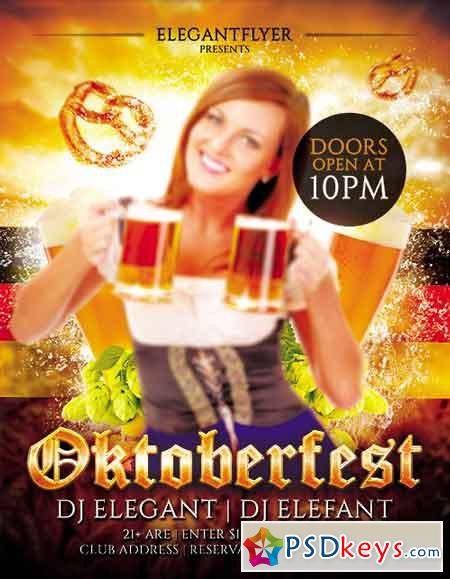 Oktoberfest Flyer PSD Template + Facebook Cover