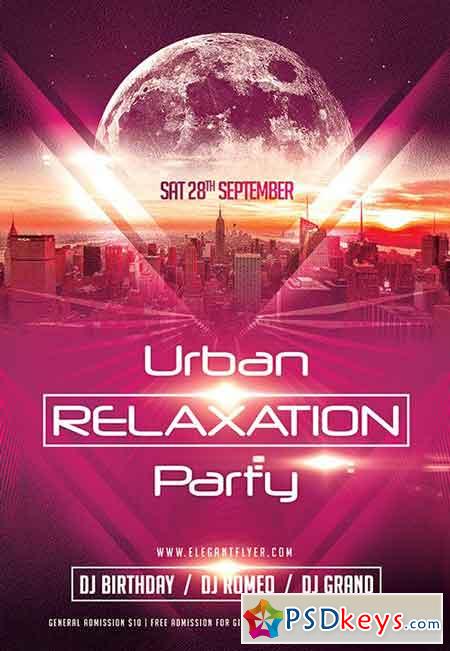 Urban Relaxation Party Flyer PSD Template + Facebook Cover