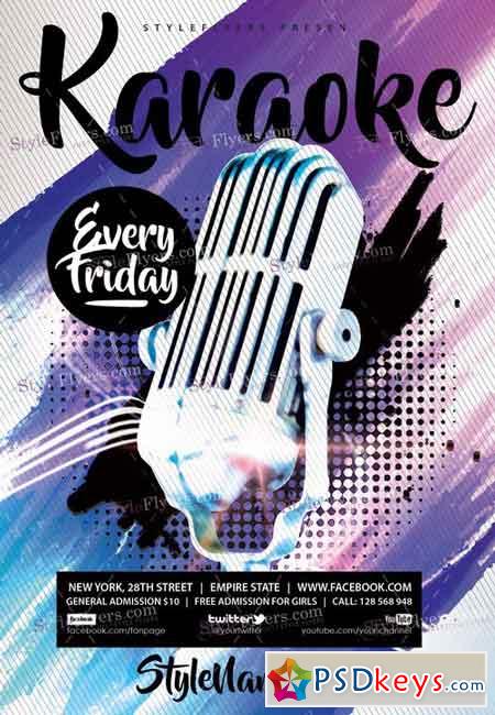 Karaoke PSD Flyer Template + Facebook Cover