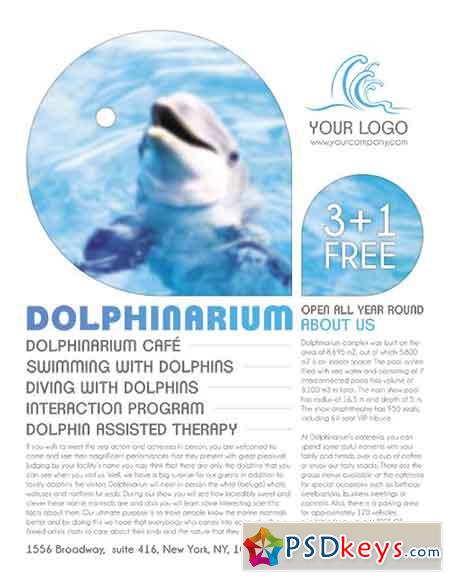 Dolphinarium Flyer PSD Template + Facebook Cover