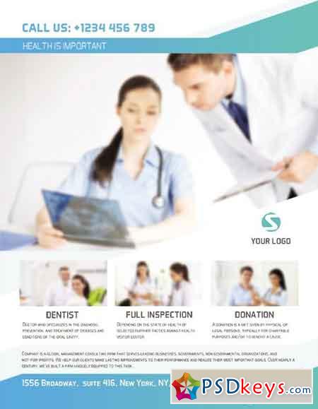 Medical Clinic Flyer PSD Template + Facebook Cover