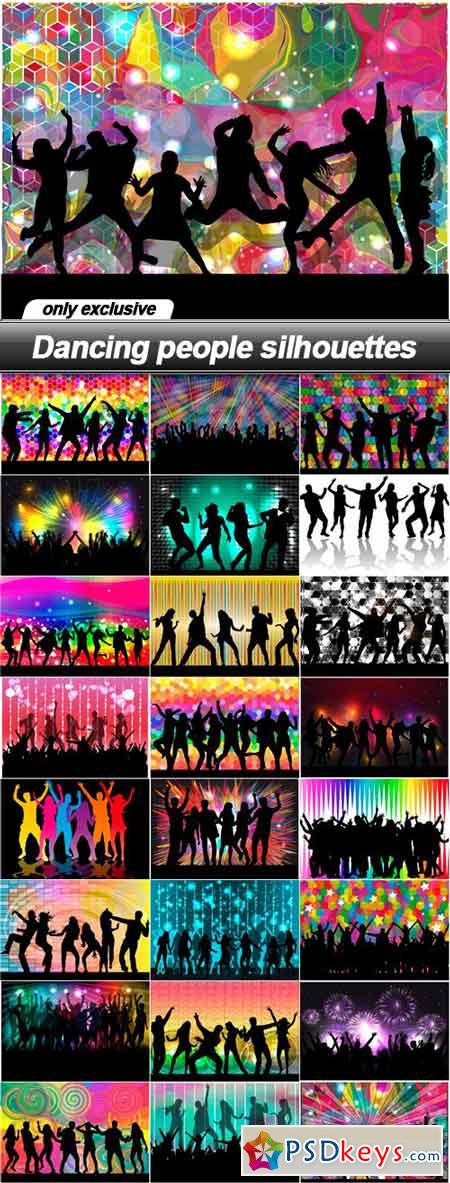 Dancing people silhouettes - 25 EPS