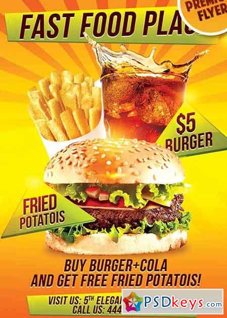 Fast Food Flyer PSD V13 Template + Facebook Cover