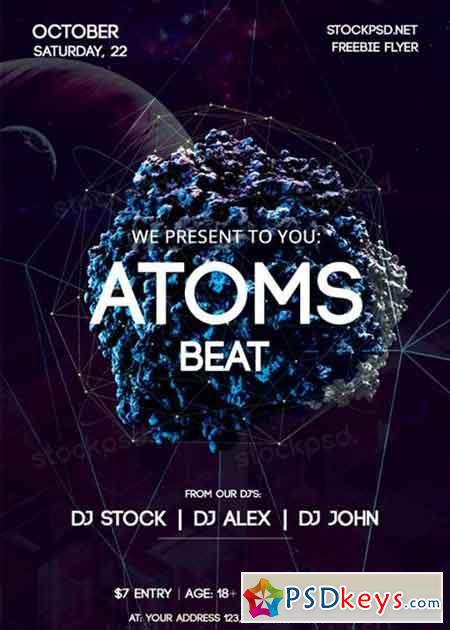 Atoms Beat V3 PSD Futuristic Flyer
