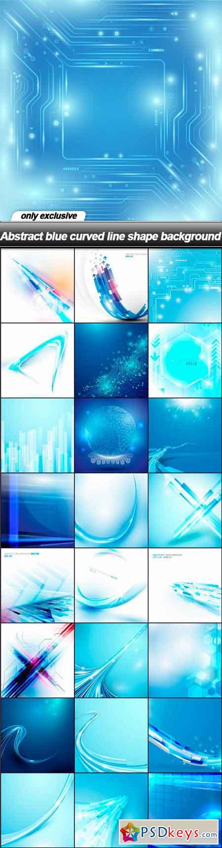 Abstract blue curved line shape background - 25 EPS