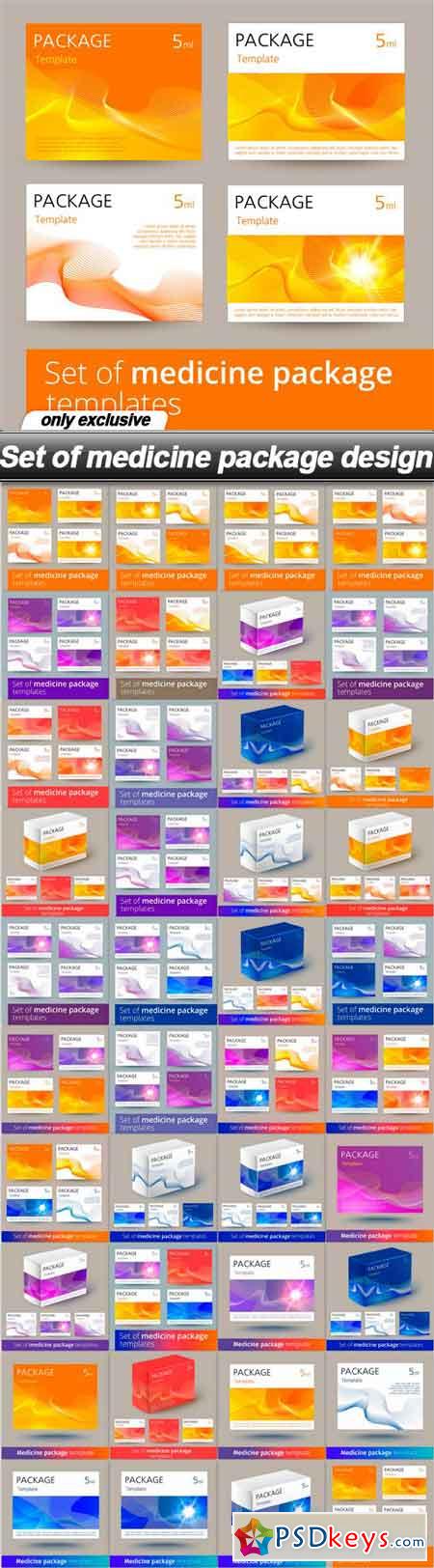 Set of medicine package design - 39 EPS