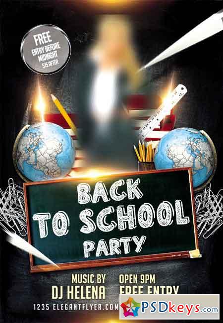 Back to School Flyer PSD Template + Facebook Cover