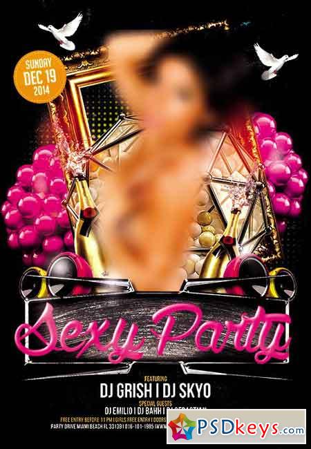 Sexy Night Party Flyer PSD Template + Facebook Cover