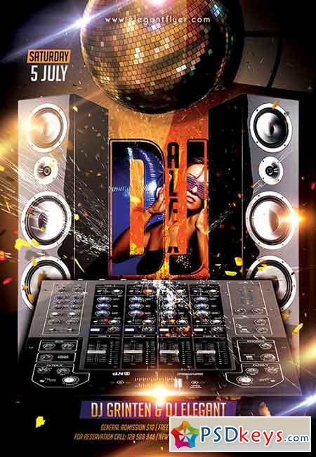 Guest Dj Party 2  Flyer PSD Template + Facebook Cover