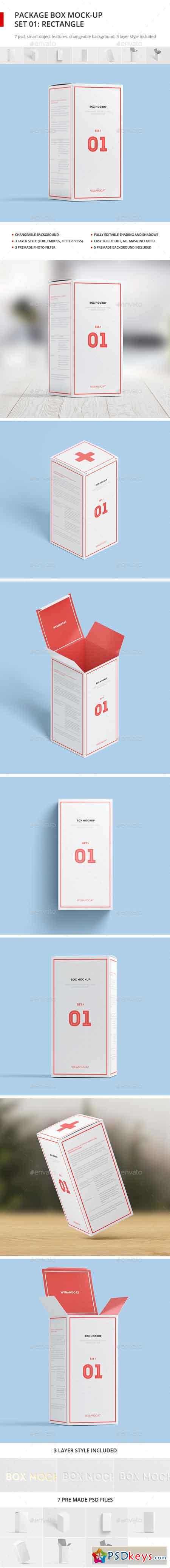 Package Box Mock-up, Set 1 Rectangle box 17701125