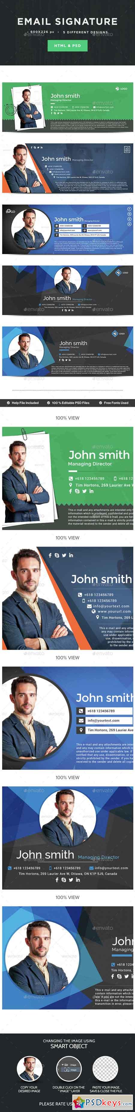 Email Signature - 5 Designs - HTML Files Included 15466768