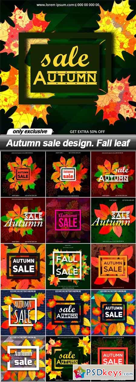 Autumn sale design. Fall leaf - 15 EPS
